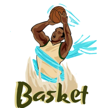 Ilustrasi pemain basket melakukan tembakan
