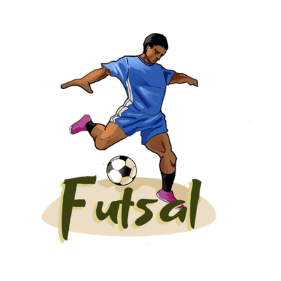 Ilustrasi pemain futsal menendang bola