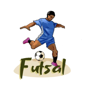 Ilustrasi pemain futsal menendang bola